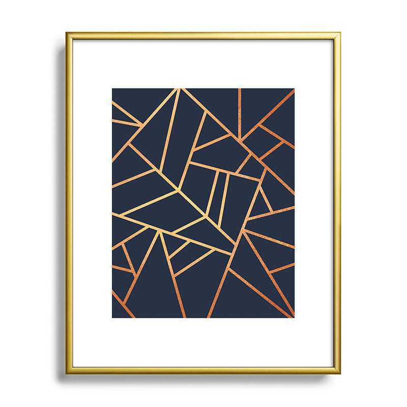 Copper and Midnight Navy Framed Art Print