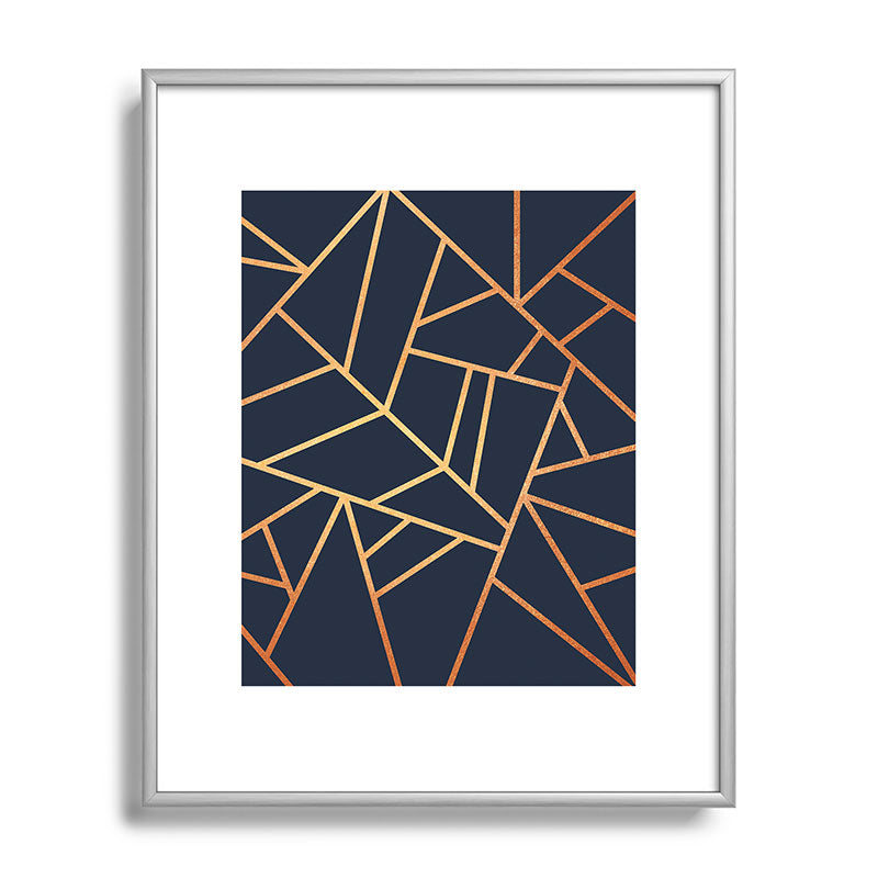Copper and Midnight Navy Framed Art Print