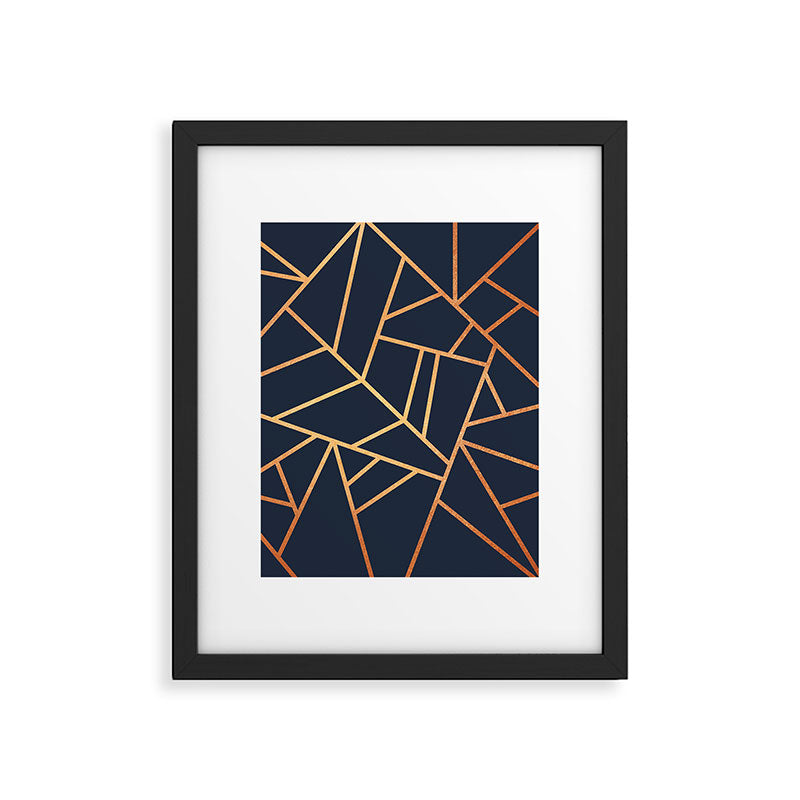 Copper and Midnight Navy Framed Art Print