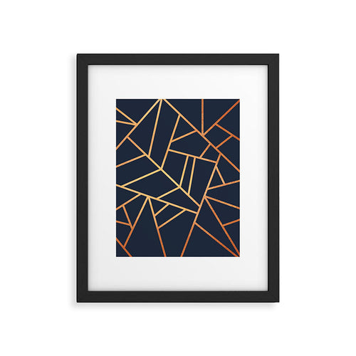 Copper and Midnight Navy Framed Art Print