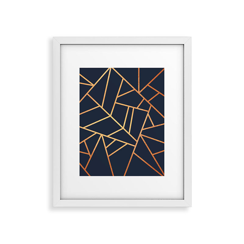 Copper and Midnight Navy Framed Art Print