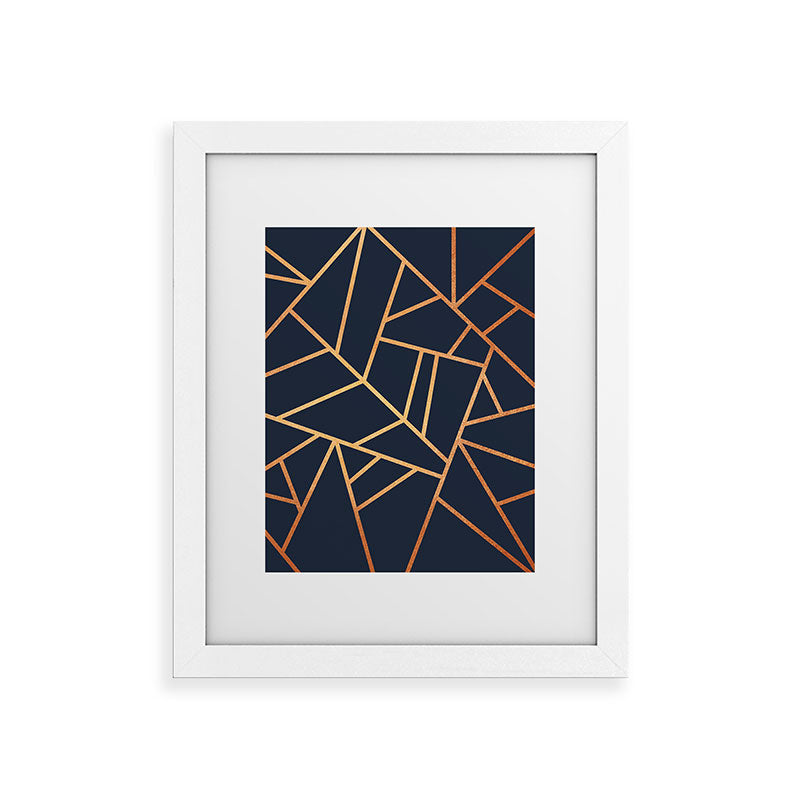 Copper and Midnight Navy Framed Art Print