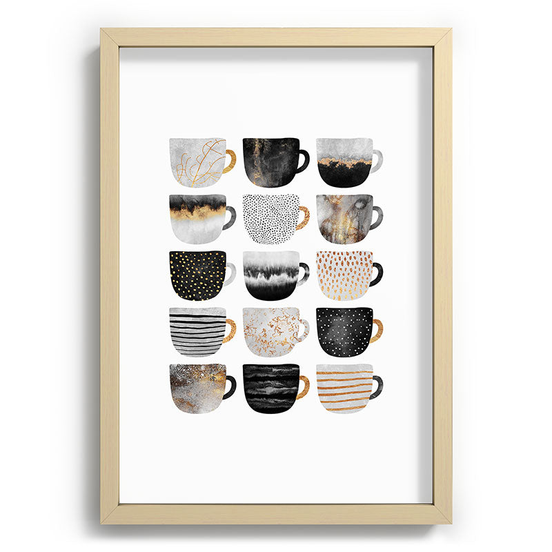 Pretty Coffe Cups 3 - White Framed Art Print