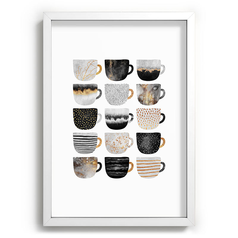 Pretty Coffe Cups 3 - White Framed Art Print