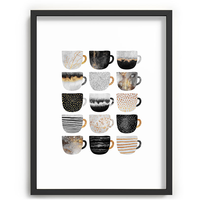 Pretty Coffe Cups 3 - White Framed Art Print