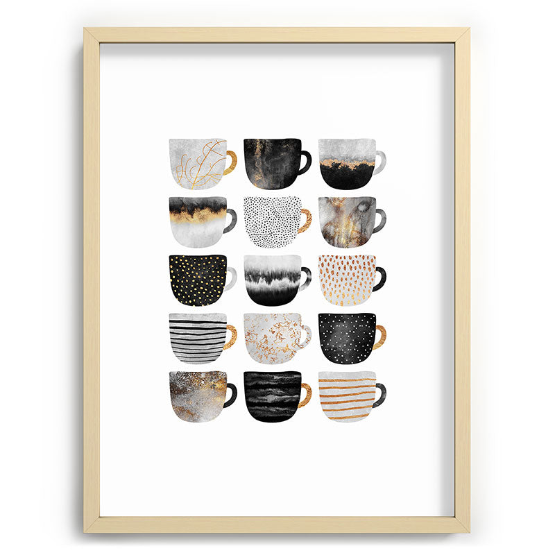 Pretty Coffe Cups 3 - White Framed Art Print