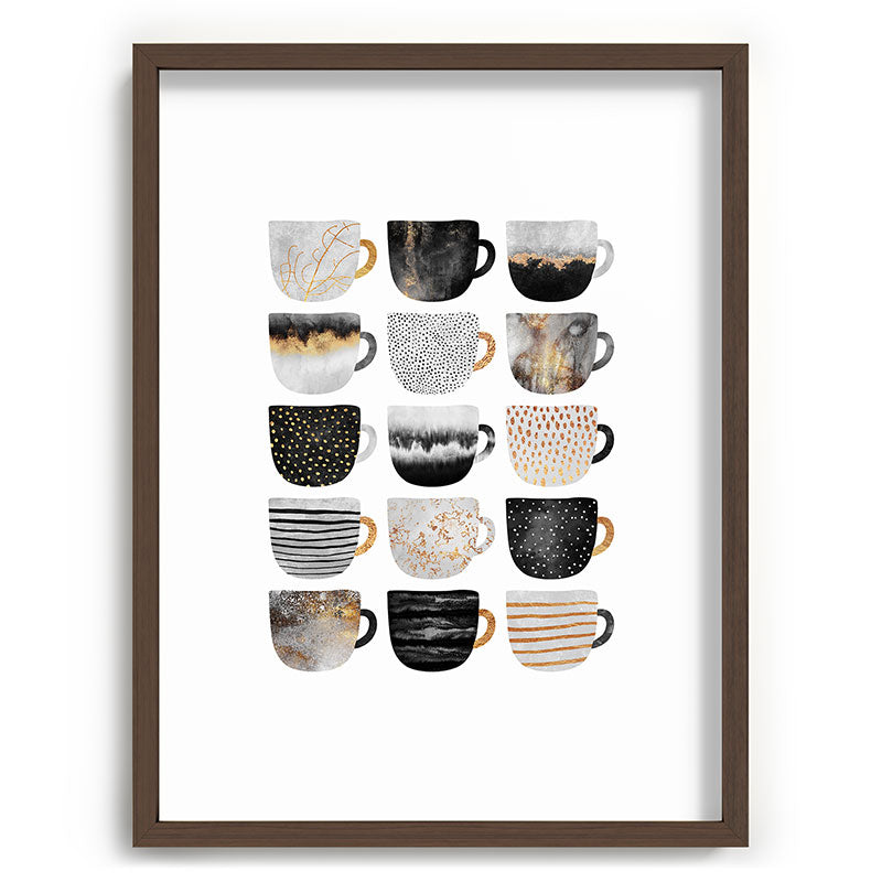Pretty Coffe Cups 3 - White Framed Art Print