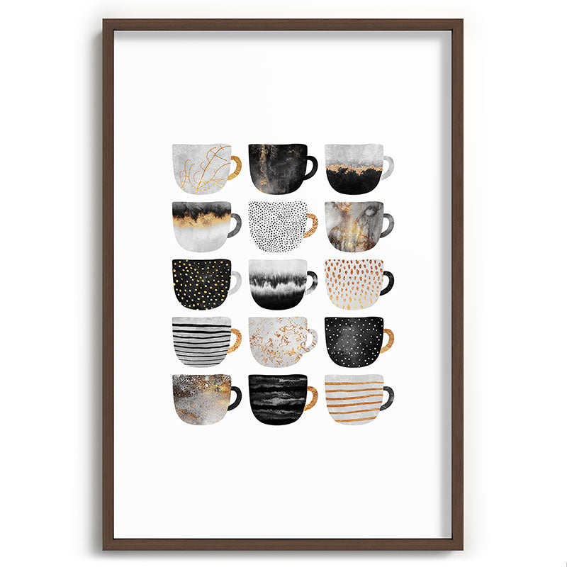 Pretty Coffe Cups 3 - White Framed Art Print