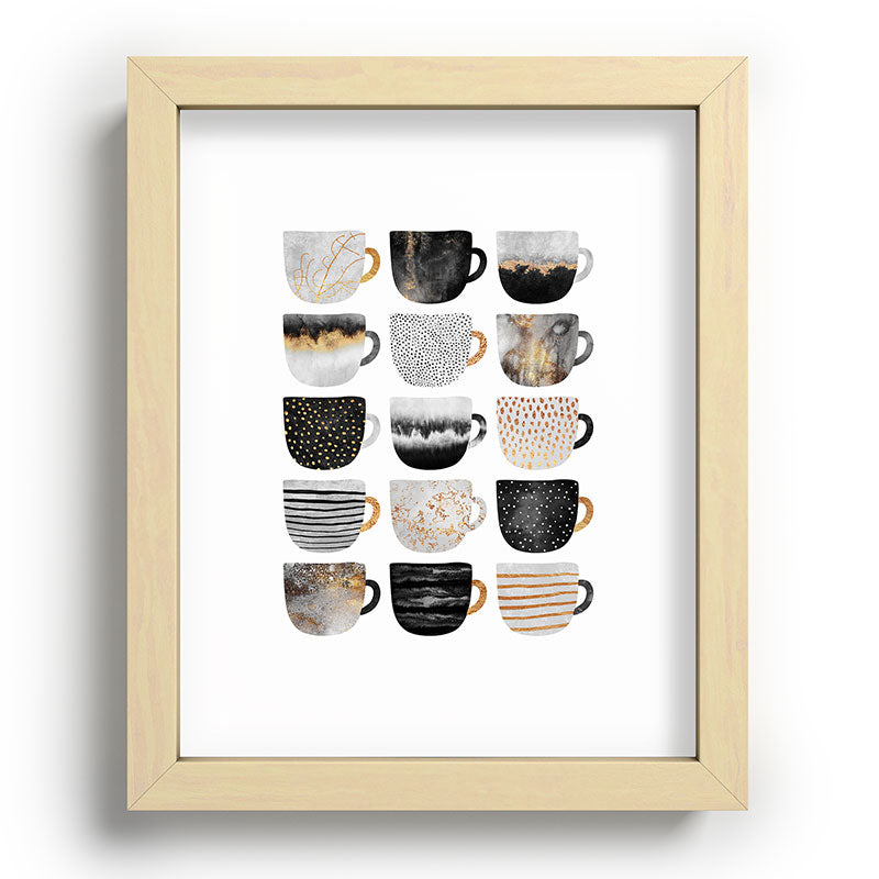 Pretty Coffe Cups 3 - White Framed Art Print