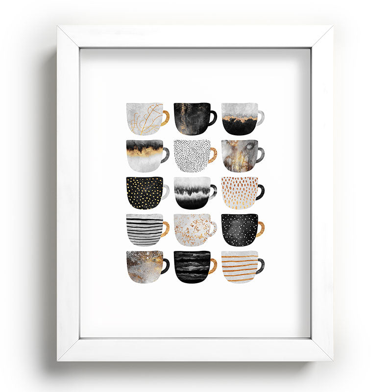 Pretty Coffe Cups 3 - White Framed Art Print