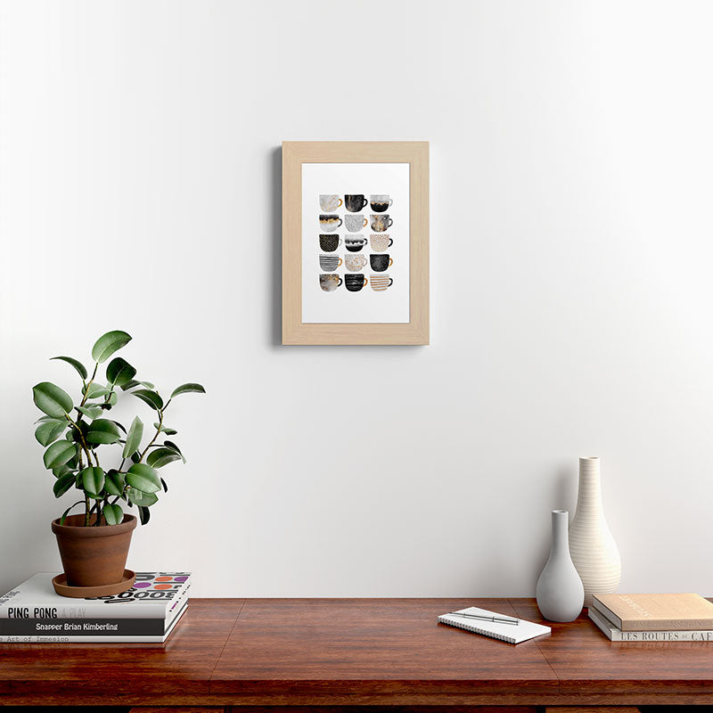 Pretty Coffe Cups 3 - White Framed Art Print