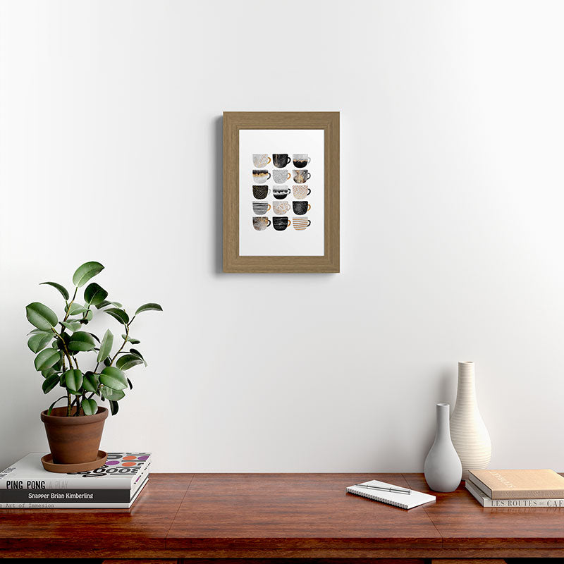 Pretty Coffe Cups 3 - White Framed Art Print