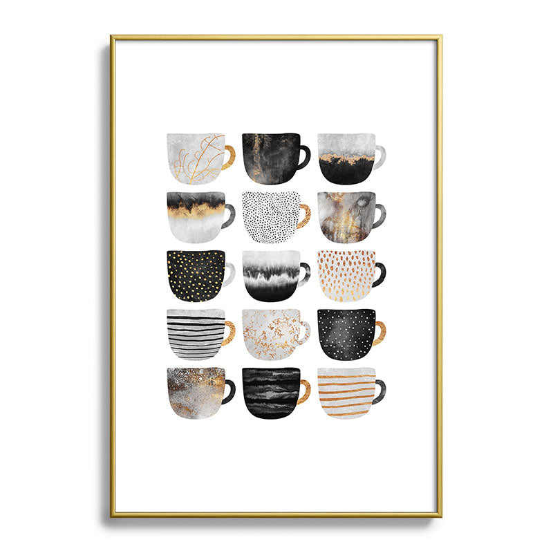 Pretty Coffe Cups 3 - White Framed Art Print