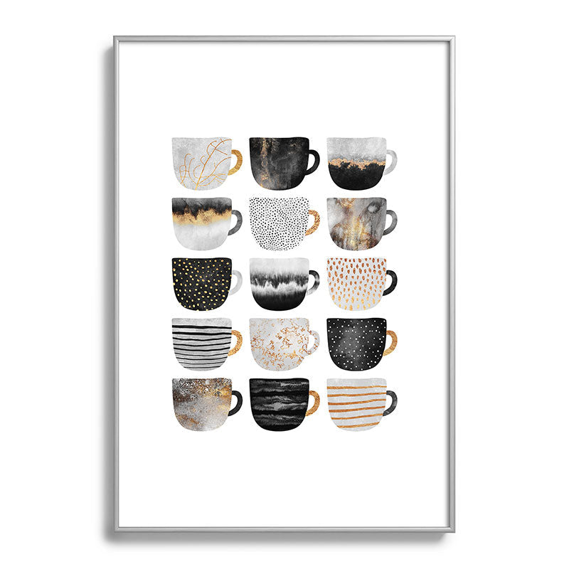 Pretty Coffe Cups 3 - White Framed Art Print