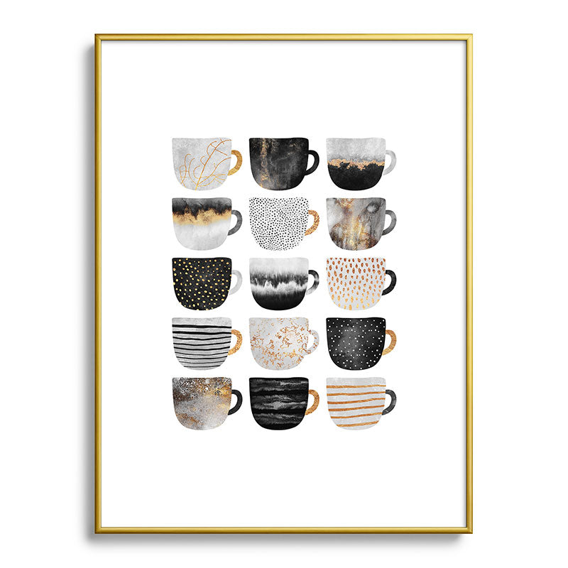 Pretty Coffe Cups 3 - White Framed Art Print