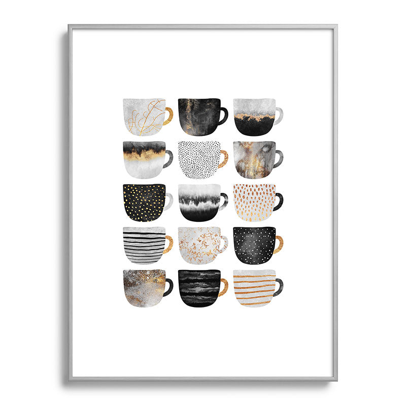 Pretty Coffe Cups 3 - White Framed Art Print