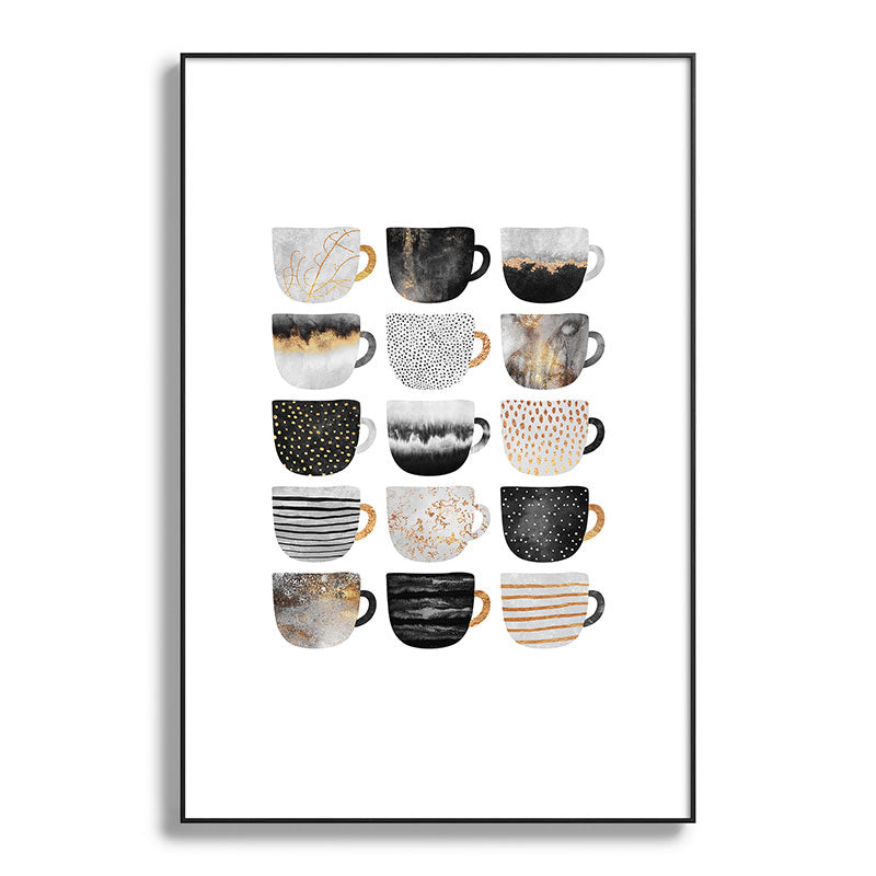 Pretty Coffe Cups 3 - White Framed Art Print