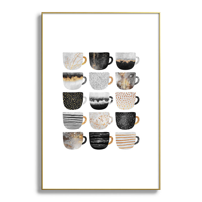 Pretty Coffe Cups 3 - White Framed Art Print