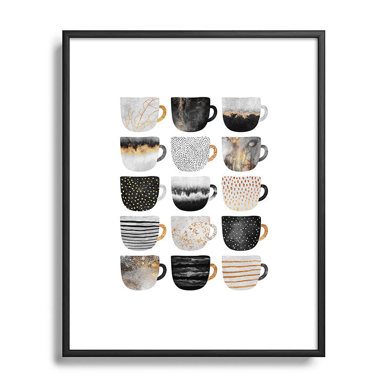 Pretty Coffe Cups 3 - White Framed Art Print