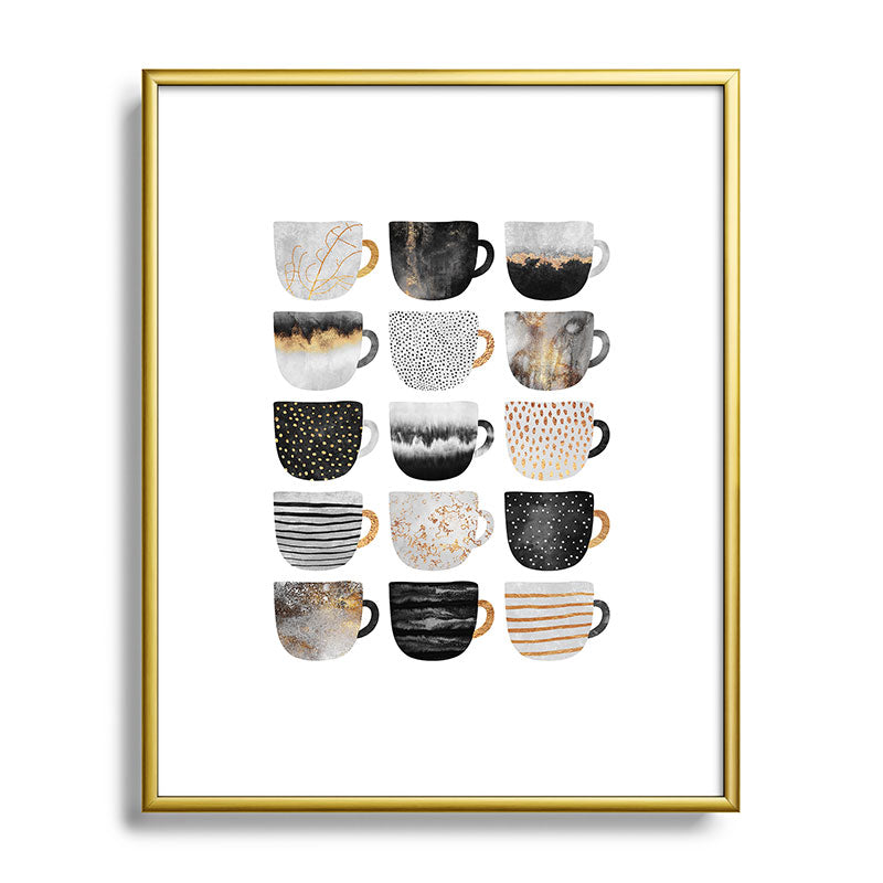 Pretty Coffe Cups 3 - White Framed Art Print