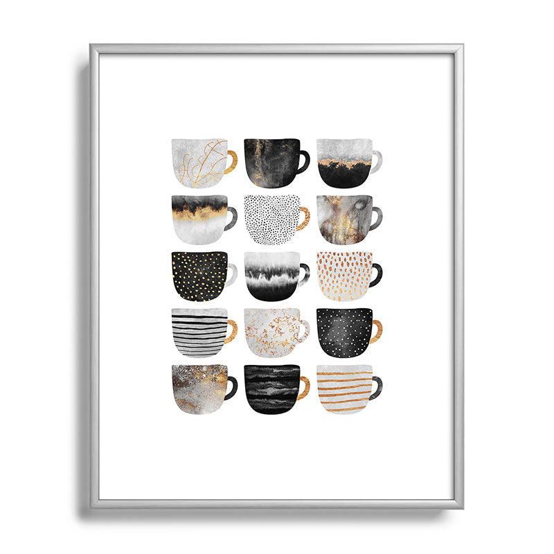 Pretty Coffe Cups 3 - White Framed Art Print