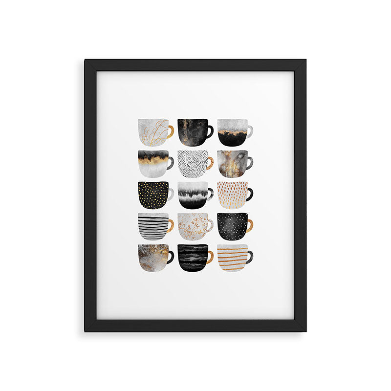 Pretty Coffe Cups 3 - White Framed Art Print