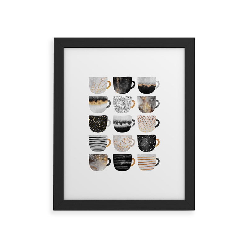Pretty Coffe Cups 3 - White Framed Art Print