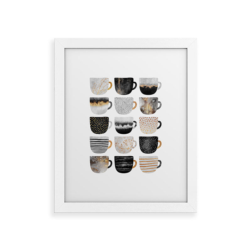 Pretty Coffe Cups 3 - White Framed Art Print