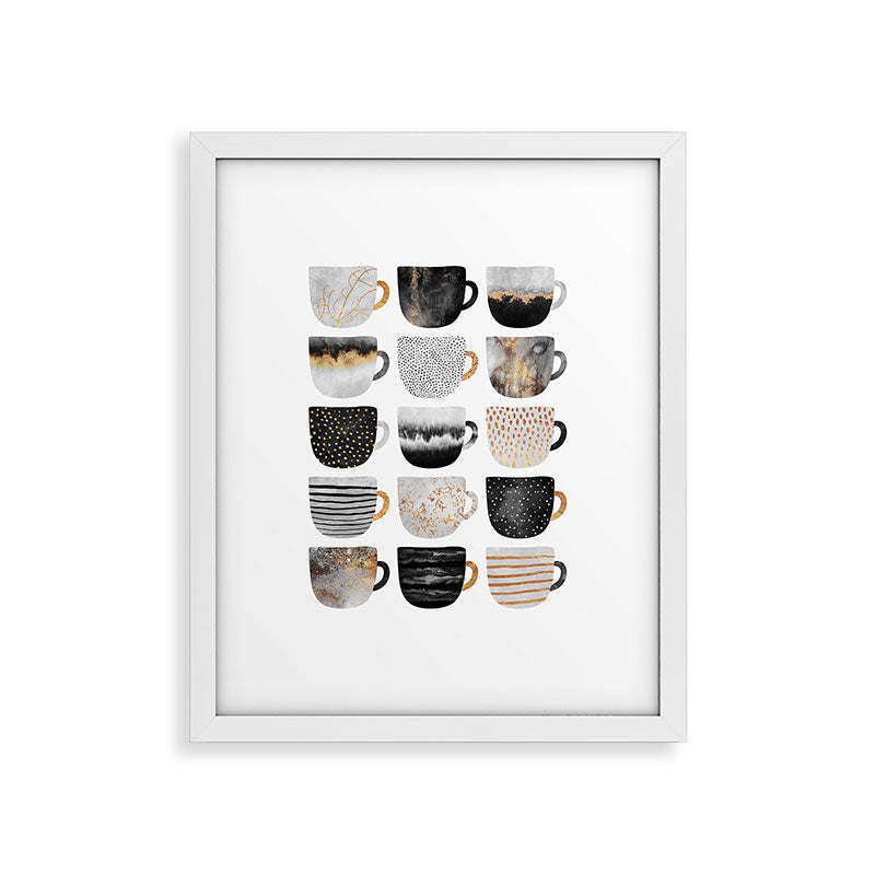Pretty Coffe Cups 3 - White Framed Art Print