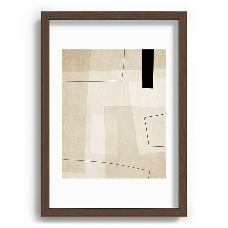Minimalist Beige Black Japandi Artwork II Framed Art Print