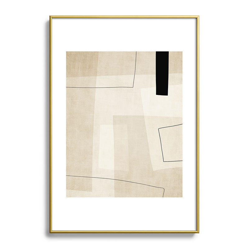 Minimalist Beige Black Japandi Artwork II Framed Art Print