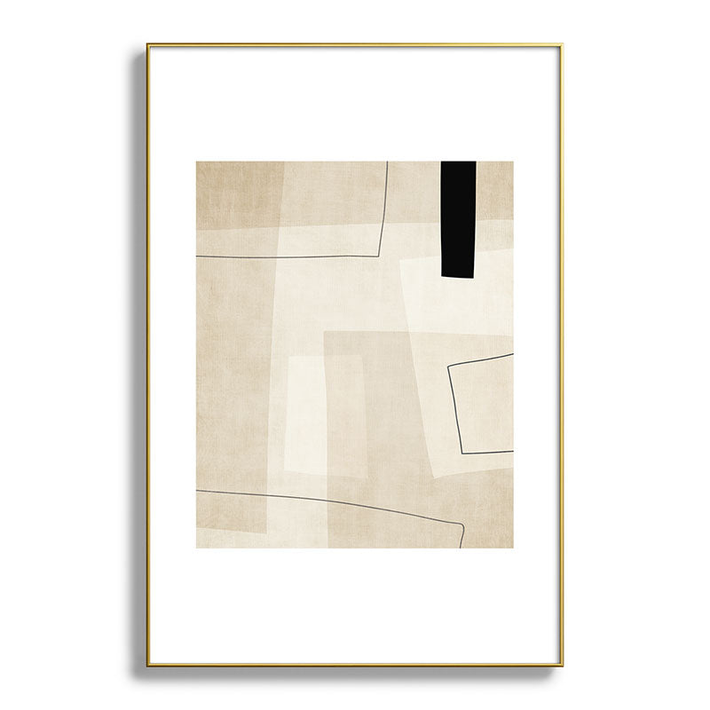 Minimalist Beige Black Japandi Artwork II Framed Art Print
