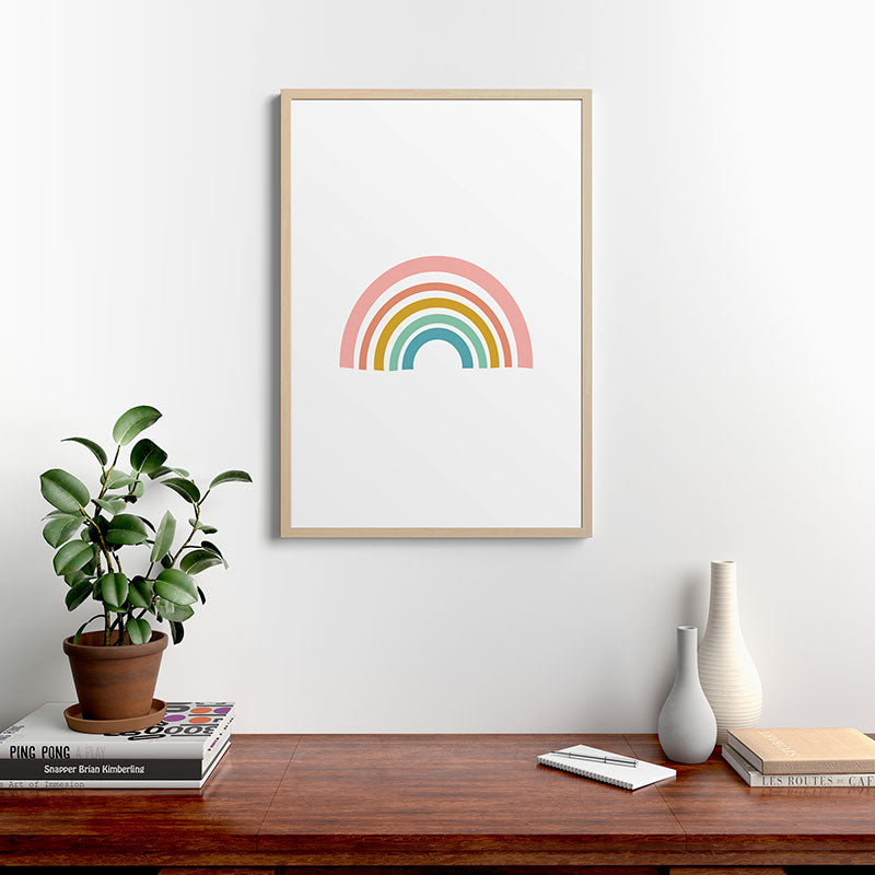Simple Happy Rainbow Art Framed Art Print