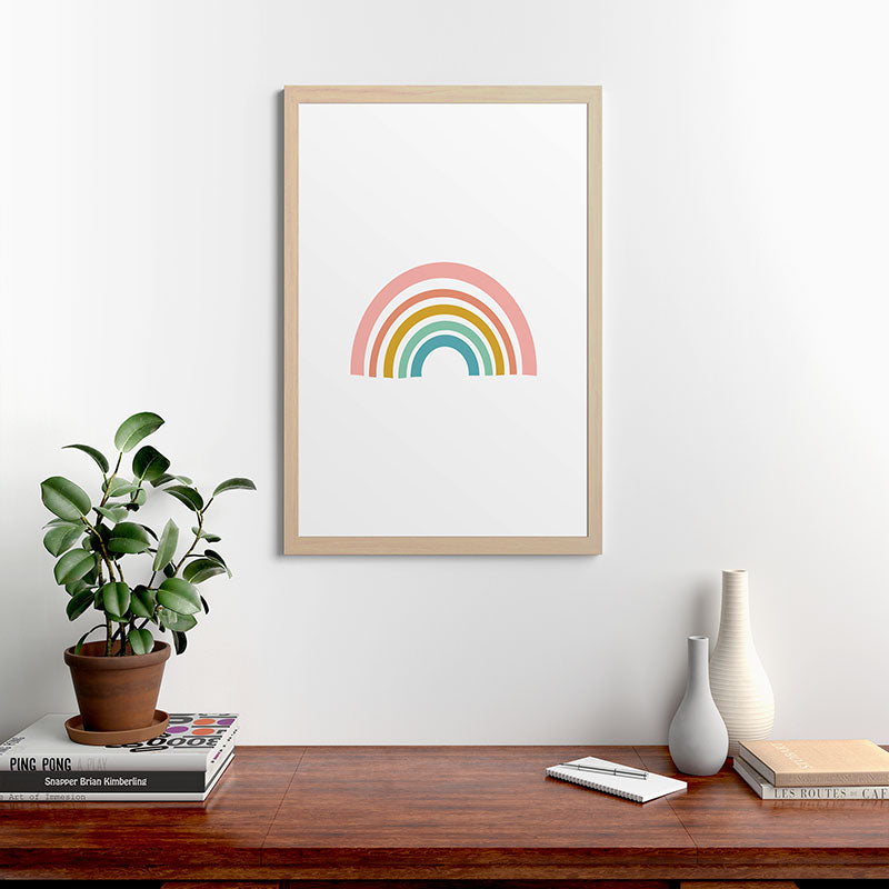 Simple Happy Rainbow Art Framed Art Print