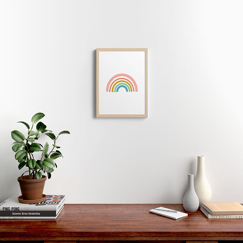 Simple Happy Rainbow Art Framed Art Print