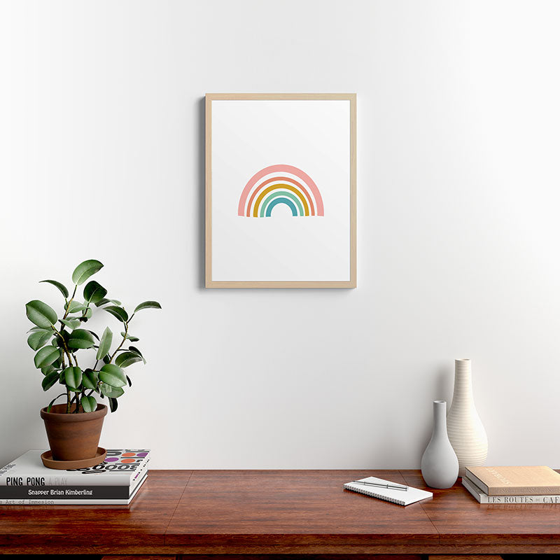 Simple Happy Rainbow Art Framed Art Print