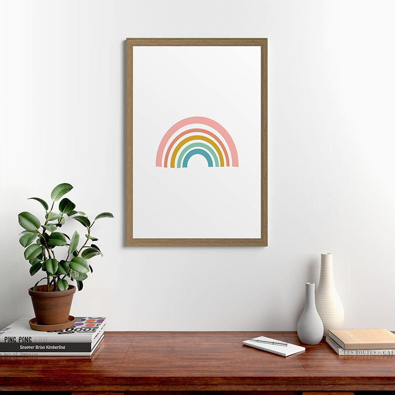 Simple Happy Rainbow Art Framed Art Print
