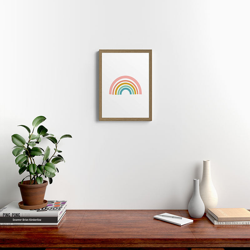 Simple Happy Rainbow Art Framed Art Print