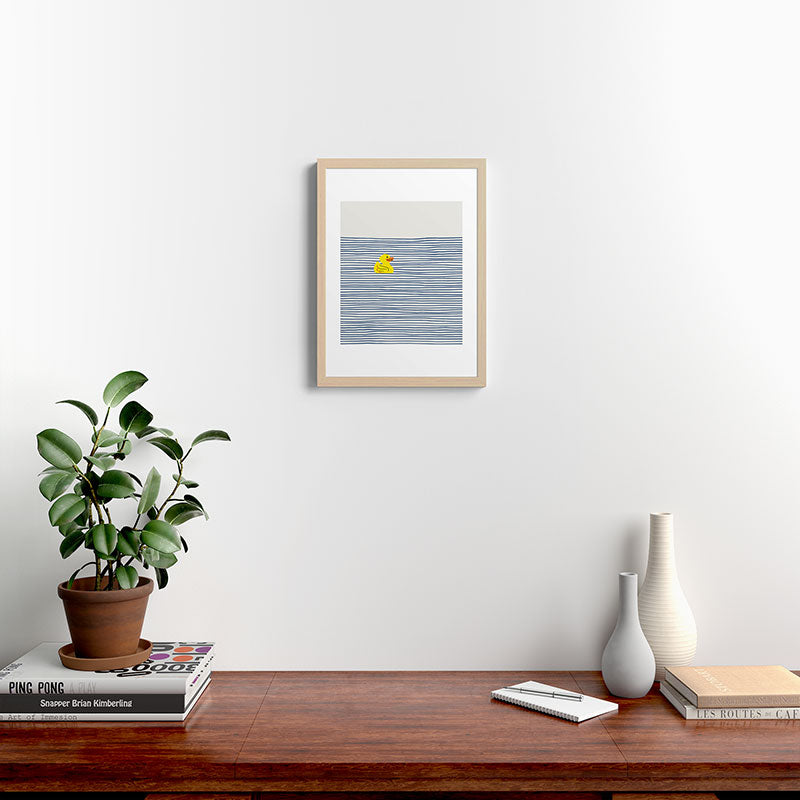 Yellow rubber ducky Framed Art Print