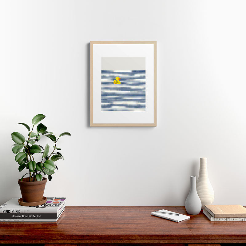 Yellow rubber ducky Framed Art Print
