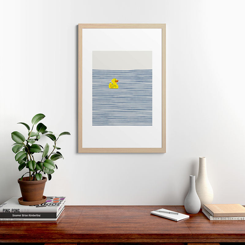 Yellow rubber ducky Framed Art Print
