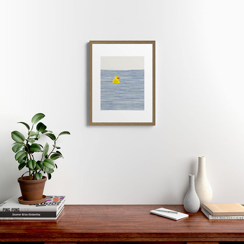 Yellow rubber ducky Framed Art Print