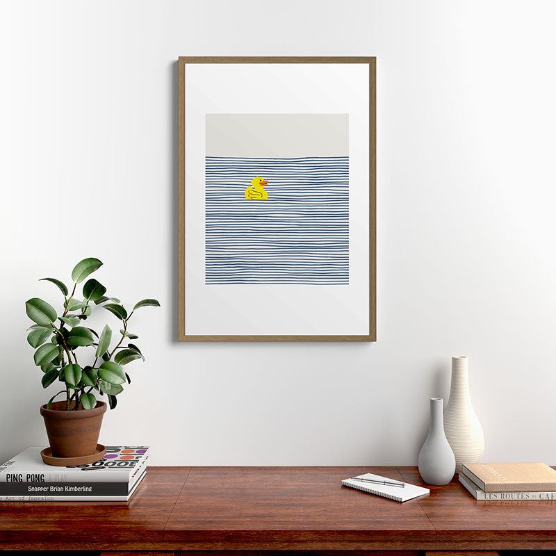 Yellow rubber ducky Framed Art Print