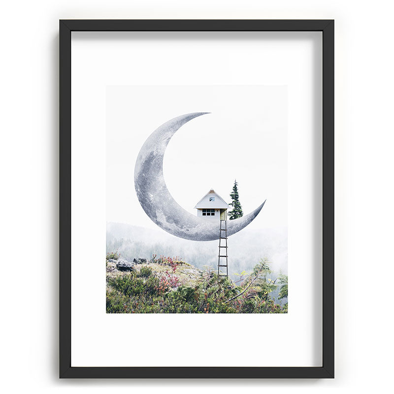Moon House Framed Art Print