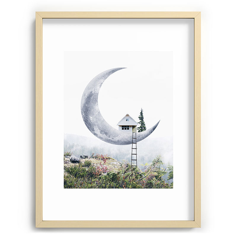 Moon House Framed Art Print