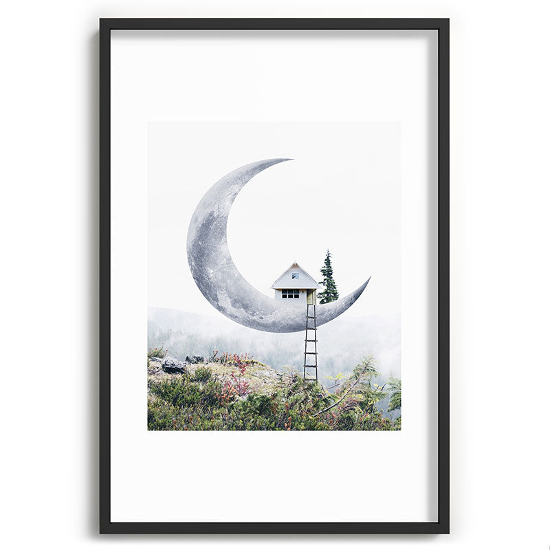 Moon House Framed Art Print