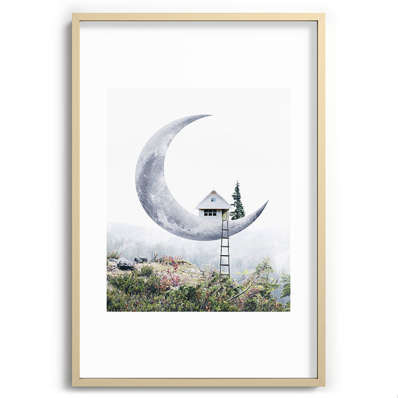 Moon House Framed Art Print