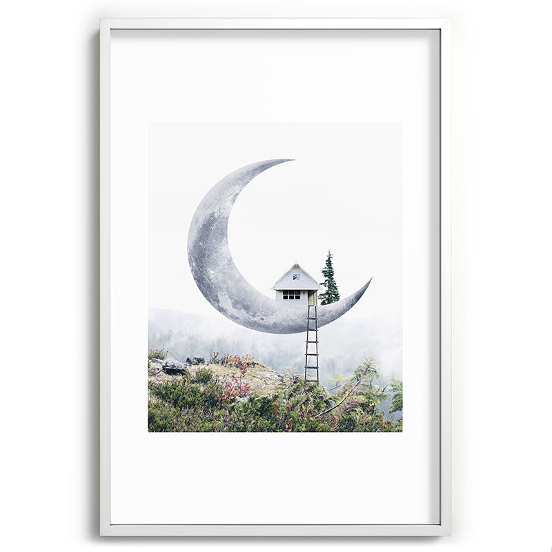 Moon House Framed Art Print