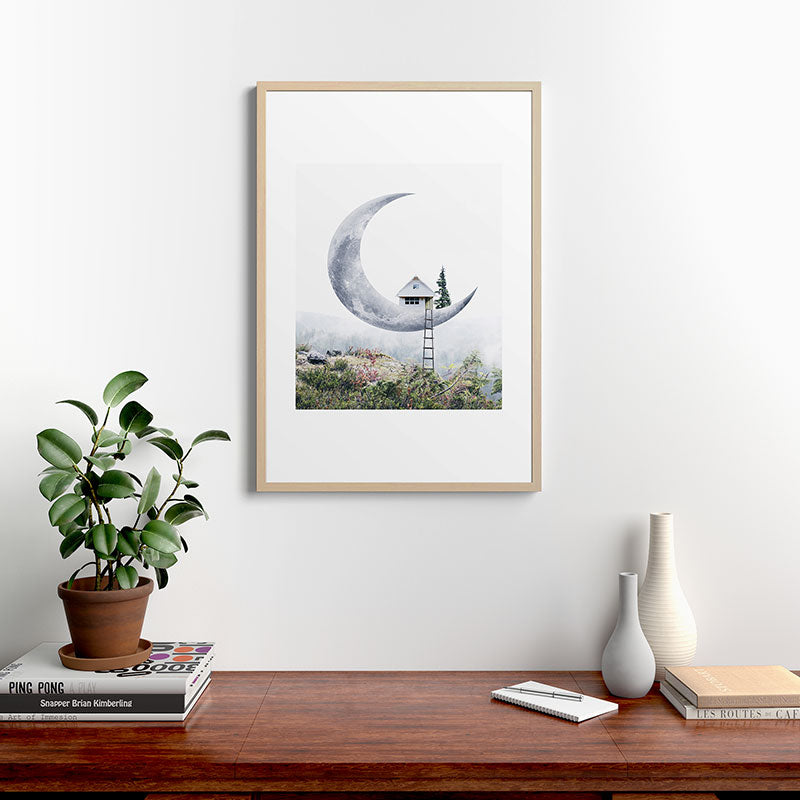 Moon House Framed Art Print