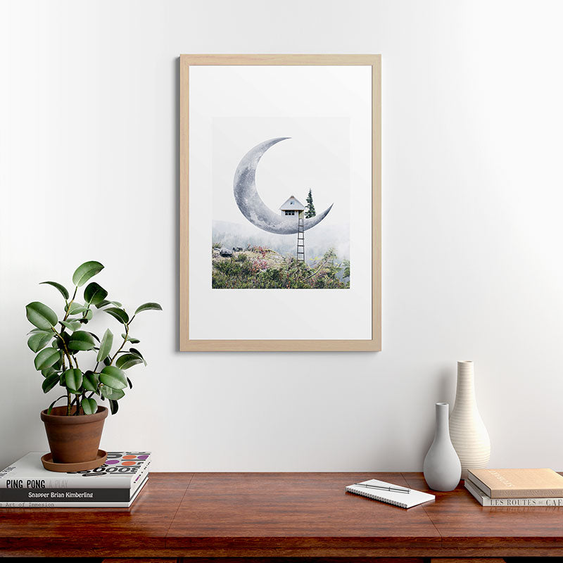 Moon House Framed Art Print